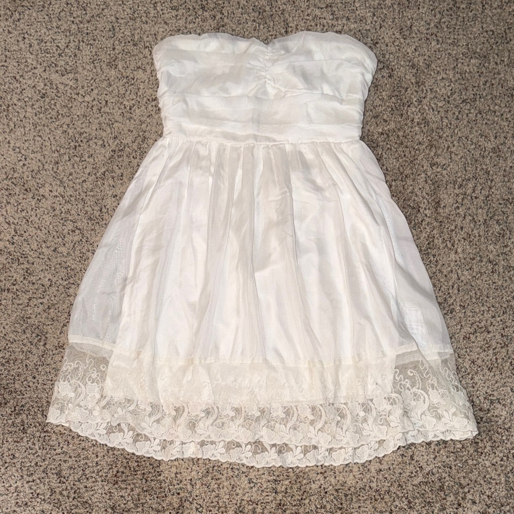 Ya Los Angeles White Strapless Mini Dress
